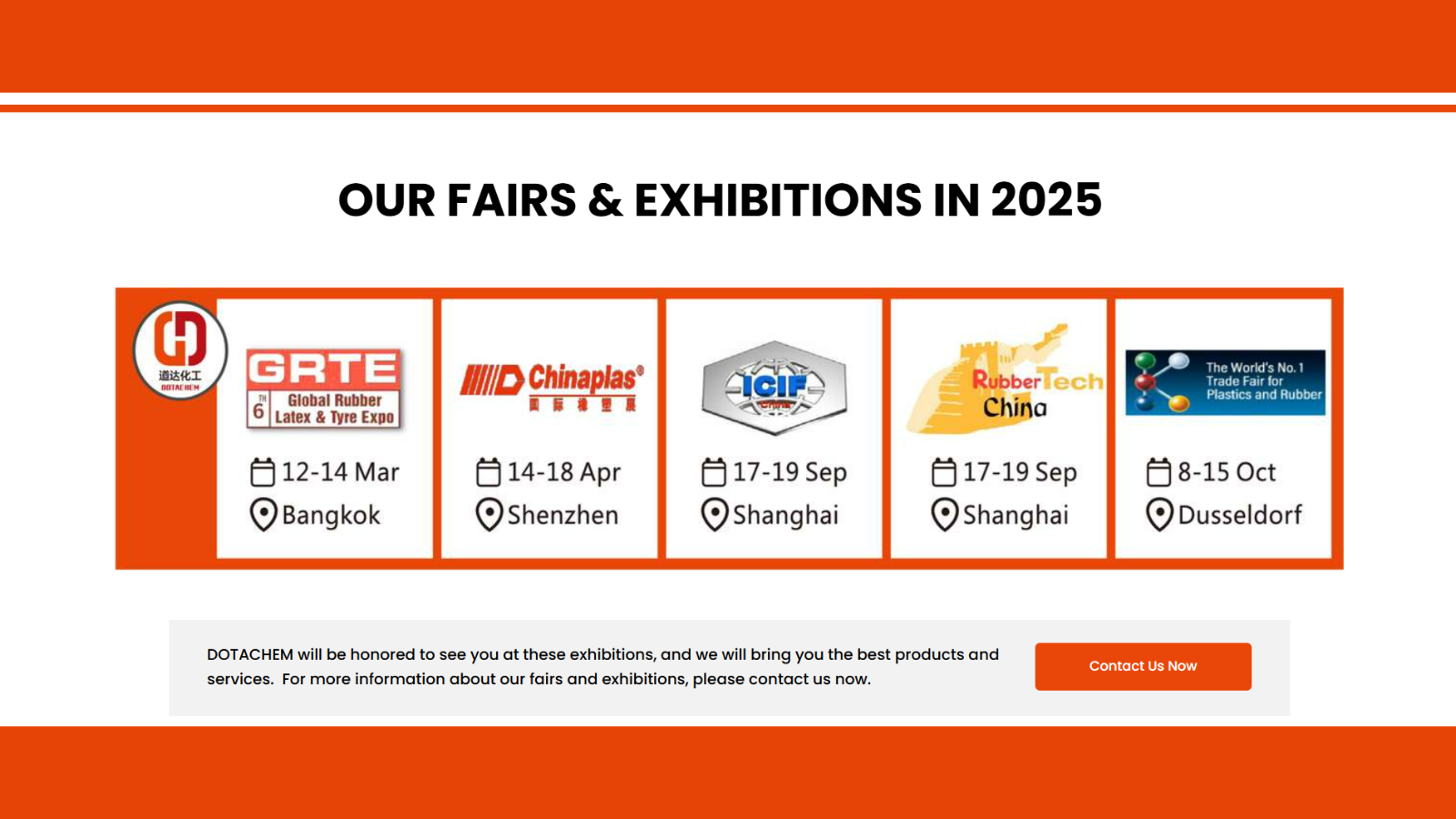 Dotachem wird an der Thai Global Rubber Latex & Tire -Ausstellung im März 2025 teilnehmen