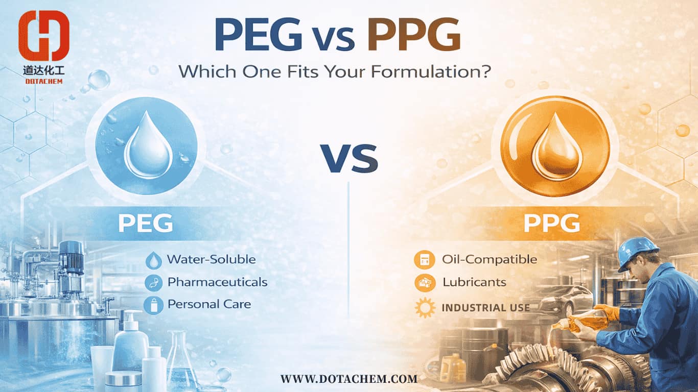 Polyethylenglykol (PEG) vs. Polypropylenglykol (PPG): Welches ist das Richtige für Ihre Formulierung?